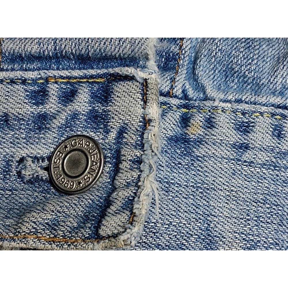 Gap 1969 Womens Light Wash Denim Trucker Jacket Size M Blue Stretch Cotton Blend - Picture 7 of 14